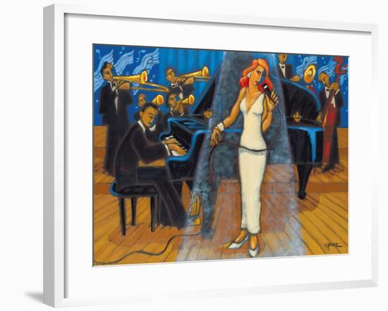 Jazz Orchestra in Blue-Marsha Hammel-Framed Giclee Print