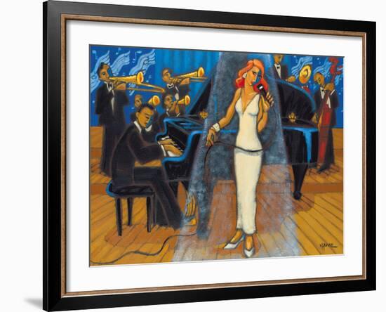 Jazz Orchestra in Blue-Marsha Hammel-Framed Giclee Print