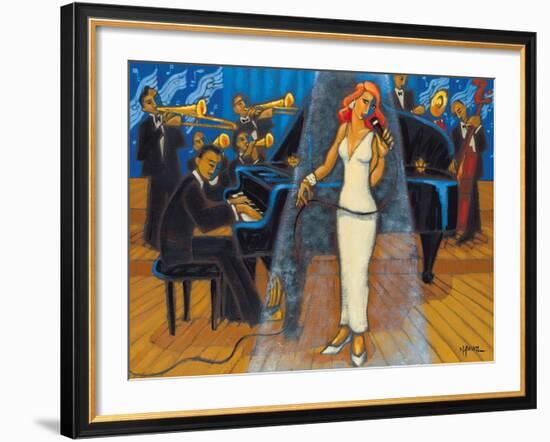 Jazz Orchestra in Blue-Marsha Hammel-Framed Giclee Print