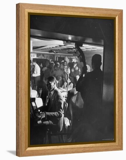 Jazz Orchestra in Harlem Club-Hansel Mieth-Framed Premier Image Canvas