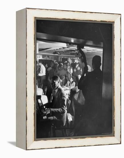 Jazz Orchestra in Harlem Club-Hansel Mieth-Framed Premier Image Canvas