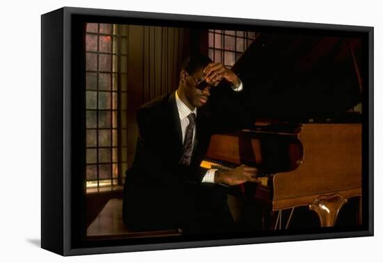 Jazz Pianist Marcus Roberts Seated at Piano in Henley Park Hotel-Ted Thai-Framed Premier Image Canvas