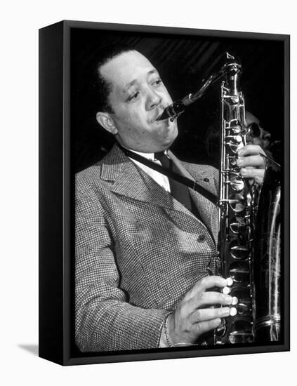 Jazz Saxophonist Lester Young (1909-1959) C. 1953-null-Framed Stretched Canvas