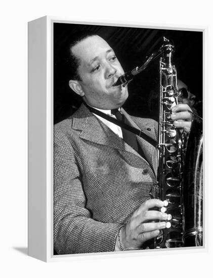 Jazz Saxophonist Lester Young (1909-1959) C. 1953-null-Framed Stretched Canvas