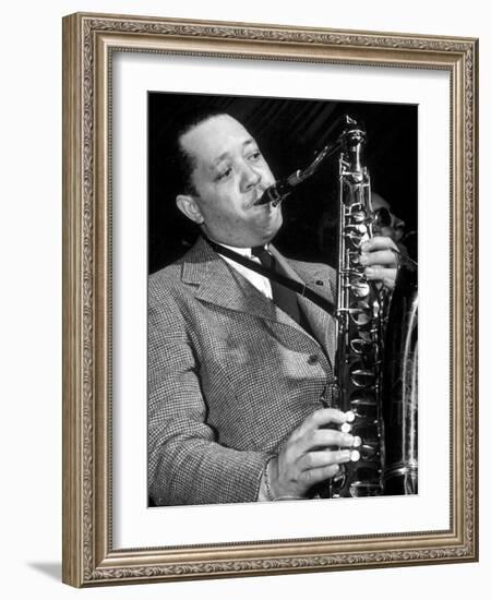 Jazz Saxophonist Lester Young (1909-1959) C. 1953-null-Framed Photo