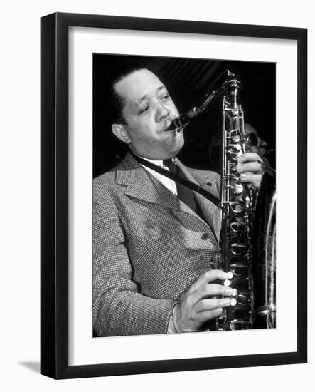 Jazz Saxophonist Lester Young (1909-1959) C. 1953-null-Framed Photo