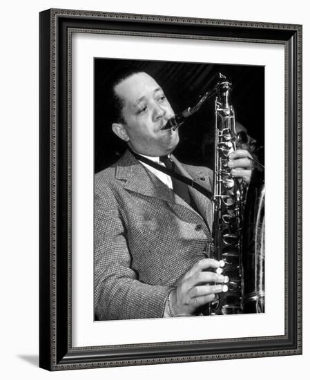 Jazz Saxophonist Lester Young (1909-1959) C. 1953-null-Framed Photo