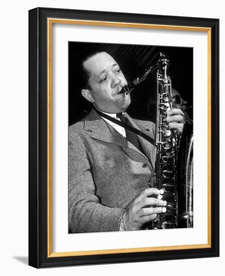 Jazz Saxophonist Lester Young (1909-1959) C. 1953-null-Framed Photo