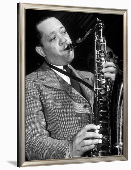 Jazz Saxophonist Lester Young (1909-1959) C. 1953-null-Framed Photo