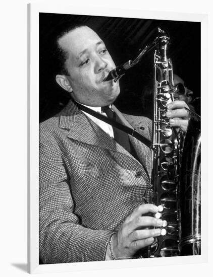 Jazz Saxophonist Lester Young (1909-1959) C. 1953-null-Framed Photo