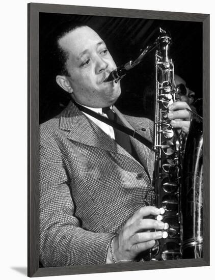 Jazz Saxophonist Lester Young (1909-1959) C. 1953-null-Framed Photo