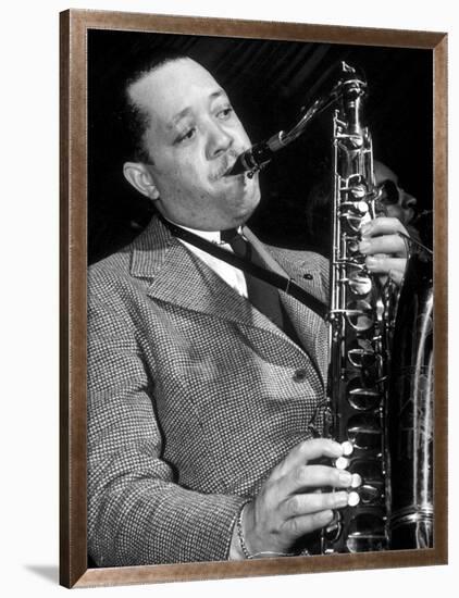 Jazz Saxophonist Lester Young (1909-1959) C. 1953-null-Framed Photo