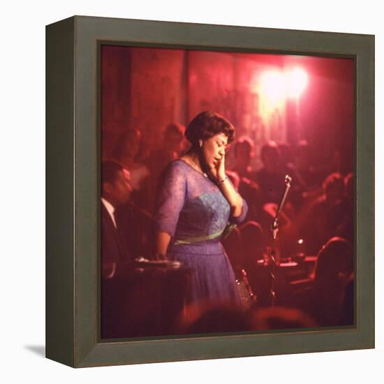 Jazz Singer Ella Fitzgerald Performing at "Mr. Kelly's" Nightclub-Yale Joel-Framed Premier Image Canvas