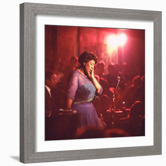 Jazz Singer Ella Fitzgerald Performing at "Mr. Kelly's" Nightclub-Yale Joel-Framed Premium Photographic Print