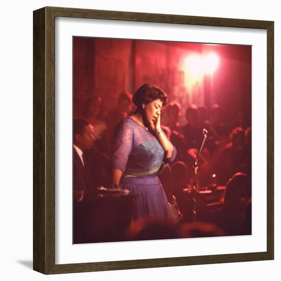 Jazz Singer Ella Fitzgerald Performing at "Mr. Kelly's" Nightclub-Yale Joel-Framed Premium Photographic Print