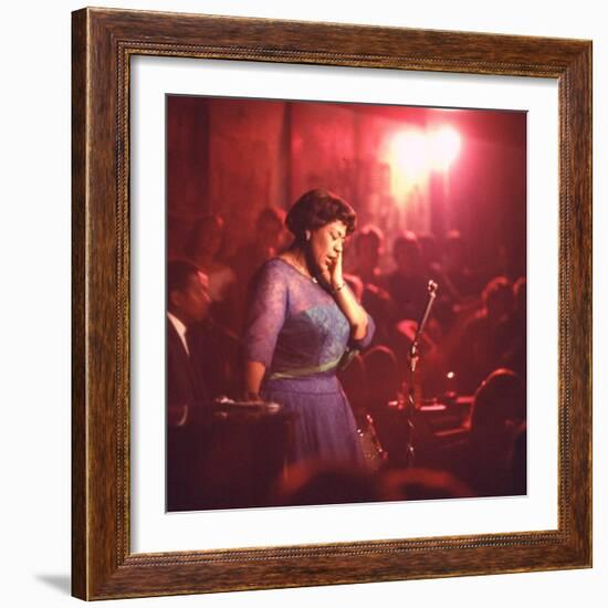 Jazz Singer Ella Fitzgerald Performing at "Mr. Kelly's" Nightclub-Yale Joel-Framed Premium Photographic Print