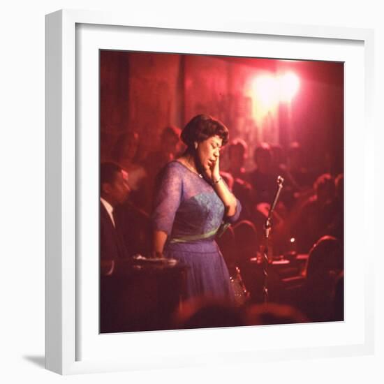 Jazz Singer Ella Fitzgerald Performing at "Mr. Kelly's" Nightclub-Yale Joel-Framed Premium Photographic Print