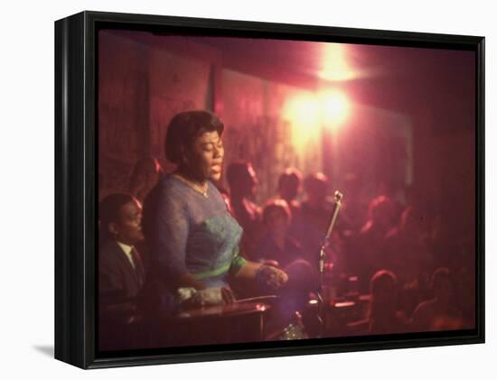 Jazz Singer Ella Fitzgerald Performing at "Mr. Kelly's" Nightclub-Yale Joel-Framed Premier Image Canvas