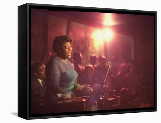 Jazz Singer Ella Fitzgerald Performing at "Mr. Kelly's" Nightclub-Yale Joel-Framed Premier Image Canvas