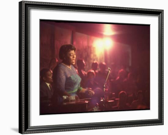 Jazz Singer Ella Fitzgerald Performing at "Mr. Kelly's" Nightclub-Yale Joel-Framed Premium Photographic Print