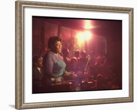 Jazz Singer Ella Fitzgerald Performing at "Mr. Kelly's" Nightclub-Yale Joel-Framed Premium Photographic Print