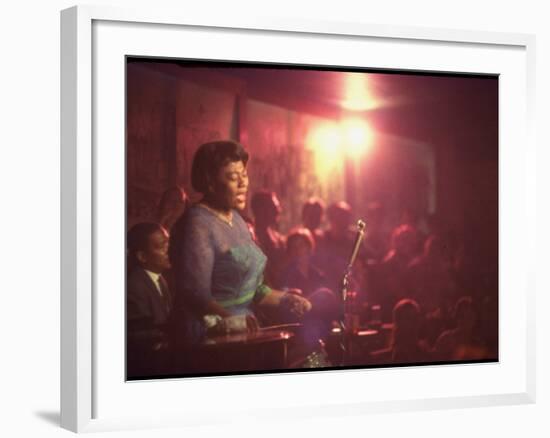 Jazz Singer Ella Fitzgerald Performing at "Mr. Kelly's" Nightclub-Yale Joel-Framed Premium Photographic Print