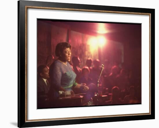 Jazz Singer Ella Fitzgerald Performing at "Mr. Kelly's" Nightclub-Yale Joel-Framed Premium Photographic Print