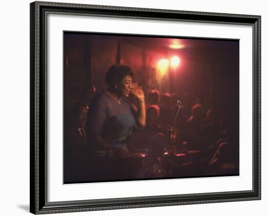 Jazz Singer Ella Fitzgerald Performing at "Mr. Kelly's" Nightclub-Yale Joel-Framed Premium Photographic Print