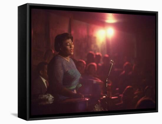 Jazz Singer Ella Fitzgerald Performing at "Mr. Kelly's" Nightclub-Yale Joel-Framed Premier Image Canvas