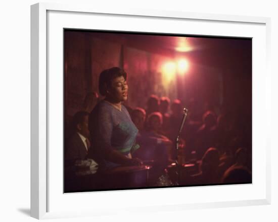 Jazz Singer Ella Fitzgerald Performing at "Mr. Kelly's" Nightclub-Yale Joel-Framed Premium Photographic Print