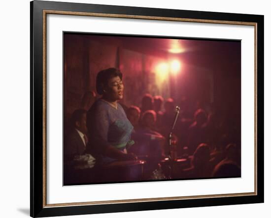 Jazz Singer Ella Fitzgerald Performing at "Mr. Kelly's" Nightclub-Yale Joel-Framed Premium Photographic Print