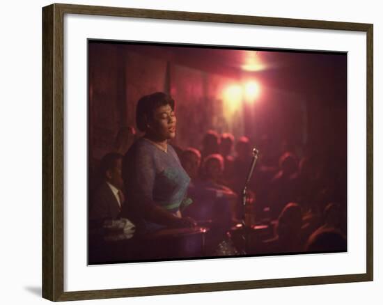 Jazz Singer Ella Fitzgerald Performing at "Mr. Kelly's" Nightclub-Yale Joel-Framed Premium Photographic Print