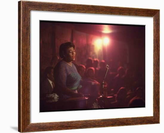 Jazz Singer Ella Fitzgerald Performing at "Mr. Kelly's" Nightclub-Yale Joel-Framed Premium Photographic Print