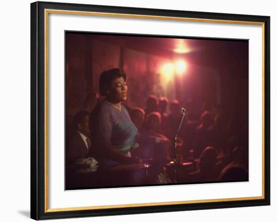 Jazz Singer Ella Fitzgerald Performing at "Mr. Kelly's" Nightclub-Yale Joel-Framed Premium Photographic Print