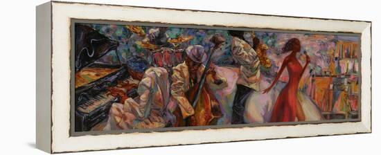Jazz Singer, Jazz Club, Jazz Band,Oil Painting, Artist Roman Nogin, Series Sounds of Jazz. Looking-ROMAN NOGIN-Framed Stretched Canvas