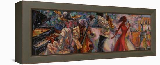 Jazz Singer, Jazz Club, Jazz Band,Oil Painting, Artist Roman Nogin, Series Sounds of Jazz. Looking-ROMAN NOGIN-Framed Stretched Canvas