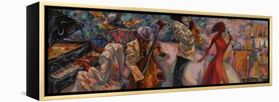 Jazz Singer, Jazz Club, Jazz Band,Oil Painting, Artist Roman Nogin, Series Sounds of Jazz. Looking-ROMAN NOGIN-Framed Stretched Canvas