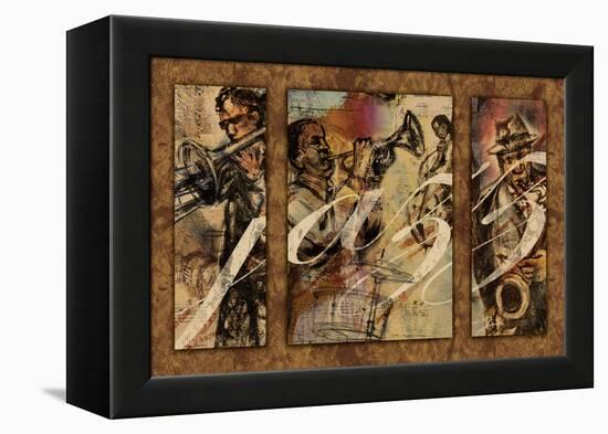 Jazz - Triptych-Eric Yang-Framed Stretched Canvas