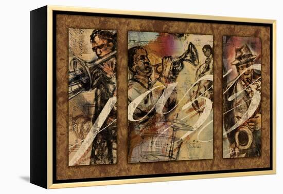 Jazz - Triptych-Eric Yang-Framed Stretched Canvas