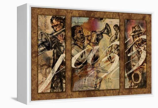 Jazz - Triptych-Eric Yang-Framed Stretched Canvas