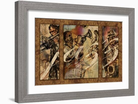 Jazz - Triptych-Eric Yang-Framed Art Print