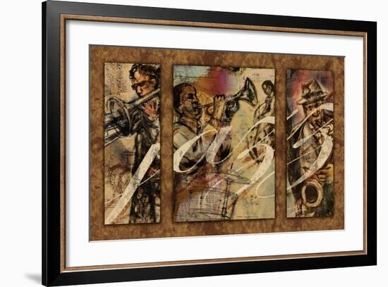 Jazz - Triptych-Eric Yang-Framed Art Print