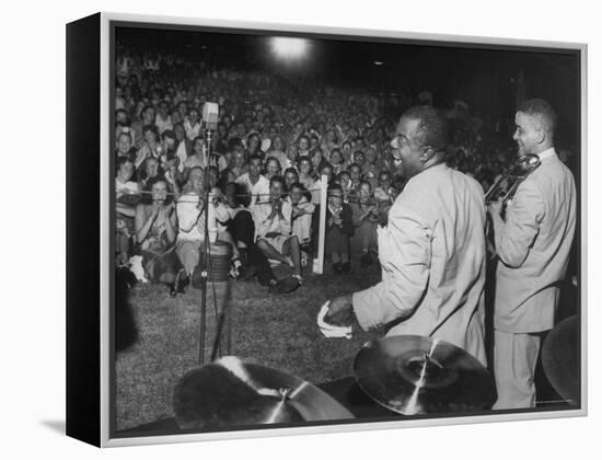 Jazz Trumpeter Louis Armstrong During a Performance-Gordon Parks-Framed Premier Image Canvas