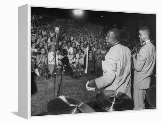 Jazz Trumpeter Louis Armstrong During a Performance-Gordon Parks-Framed Premier Image Canvas