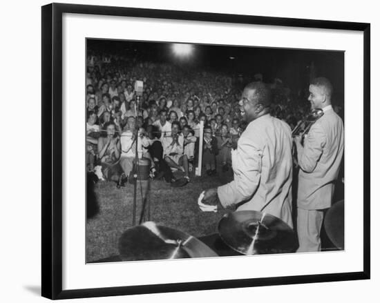 Jazz Trumpeter Louis Armstrong During a Performance-Gordon Parks-Framed Premium Photographic Print