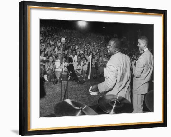 Jazz Trumpeter Louis Armstrong During a Performance-Gordon Parks-Framed Premium Photographic Print