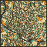 Amsterdam Map-Jazzberry Blue-Art Print