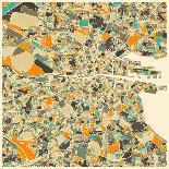 Cleveland Map-Jazzberry Blue-Art Print