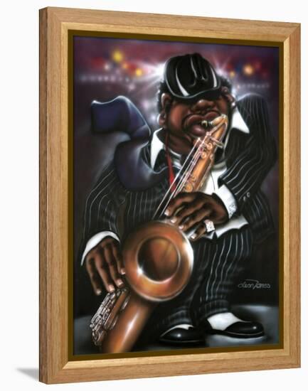 Jazzman Moe-Leonard Jones-Framed Stretched Canvas