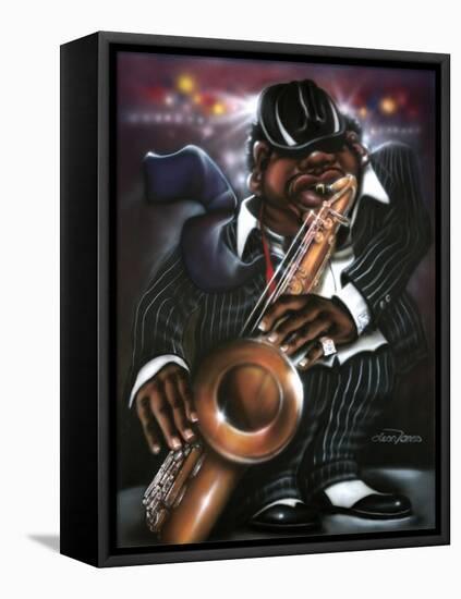 Jazzman Moe-Leonard Jones-Framed Stretched Canvas